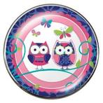 Fako Bijoux - Click Button - Glas - Uiltjes - Roze/Paars, Verzenden, Nieuw