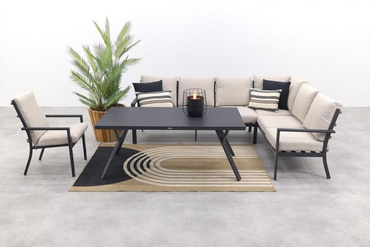 Sergio lounge dining set met stoel - Carbon/Desert - 3-delig, Tuin en Terras, Tuinsets en Loungesets, Loungeset, Nieuw, Overige materialen