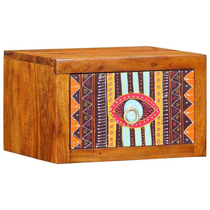vidaXL Nachtkastje met lade Bruin 35 x 30 x 22 cm Massief, Huis en Inrichting, Slaapkamer | Nachtkastjes, Nieuw, Minder dan 45 cm