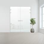 Glazen dubbele binnendeur XL voor opdek kozijn aluminium bes, Doe-het-zelf en Verbouw, Glas en Ramen, Ophalen of Verzenden, Nieuw