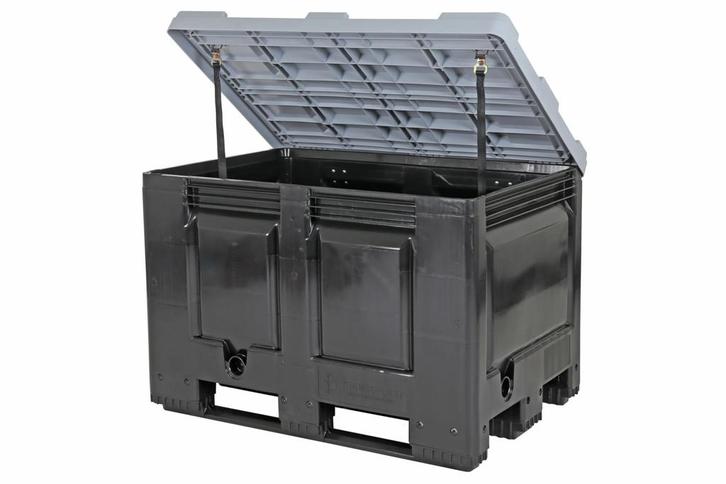 Zwarte kunststof palletbox &ndash; 1200 x 800 mm &ndash; met, Diversen, Overige Diversen, Nieuw, Ophalen of Verzenden