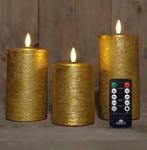 Ledkaarsen candle rustiek gold goud annas collection led, Ophalen of Verzenden, Nieuw