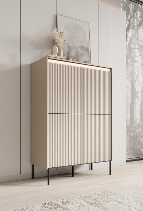 Meubella Dressoir Timoteo beige 100 cm, Huis en Inrichting, Kasten | Dressoirs, 25 tot 50 cm, Nieuw, Verzenden