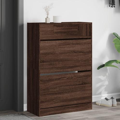vidaXL Schoenenkast met 2 klaplades 80x34x116 cm bruin, Huis en Inrichting, Kasten | Schoenenrekken, Nieuw, Verzenden