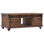 vidaXL Salontafel 91x51x38 cm massief vurenhout bruin, 50 tot 100 cm, Verzenden, Nieuw, 50 tot 100 cm