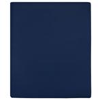 vidaXL Hoeslaken jersey 180x200 cm katoen marineblauw, Verzenden, Nieuw, Blauw
