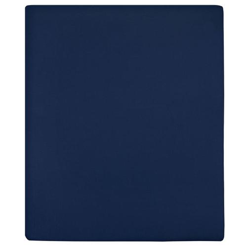 vidaXL Hoeslaken jersey 180x200 cm katoen marineblauw, Huis en Inrichting, Slaapkamer | Beddengoed, Blauw, Nieuw, Verzenden