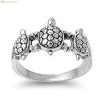 Zilveren schildpad turtle ring, Verzenden, Nieuw, Zilver