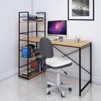 Industrieel groot bureau met legplanken