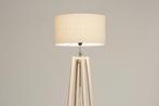 Rietveld Vloerlampen - Bruin, Beige, Zand, Naturel - Stof, H, Huis en Inrichting, Lampen | Vloerlampen, Verzenden, Nieuw