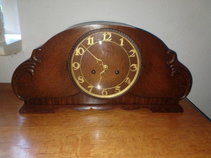 Klok - Art Deco Hout, Messing - 1930-1940, Antiek en Kunst, Antiek | Klokken