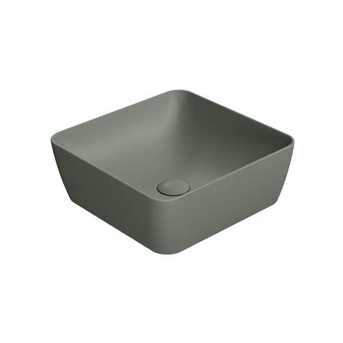 Waskom Sapho Sand Vierkant 38x14 cm Keramiek Mat Legergroen, Doe-het-zelf en Verbouw, Sanitair, Overige typen, Nieuw, Ophalen of Verzenden