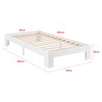 Houten bed Raisio grenen met matras 90x200 cm wit, Nieuw, Verzenden