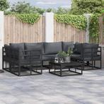 vidaXL Tuin Sofa Set 6 pcs Zwart Aluminium, Tuin en Terras, Verzenden, Nieuw