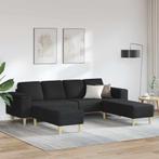 vidaXL Bankstel Zwart Stof, Verzenden, Nieuw, Stof, 150 tot 200 cm