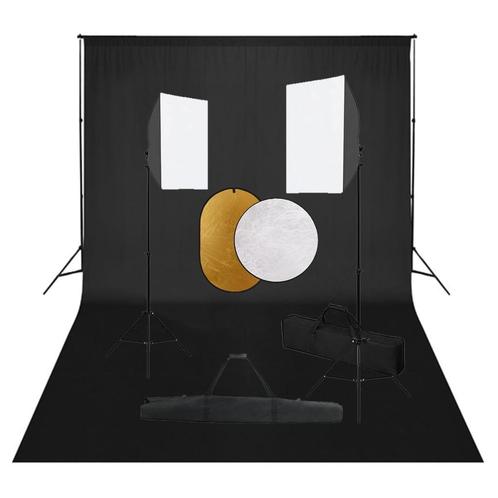 vidaXL Fotostudioset met softboxlampen, achtergrond en, Audio, Tv en Foto, Fotografie | Fotostudio en Toebehoren, Nieuw, Verzenden