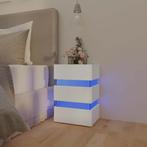 vidaXL 326846  Nachtkastje LED 45x35x67 cm bewerkt hout wit, Minder dan 45 cm, Verzenden, Nieuw, 55 tot 70 cm