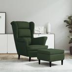 vidaXL Fauteuil met voetenbank fluweel donkergroen, Huis en Inrichting, Verzenden, Nieuw
