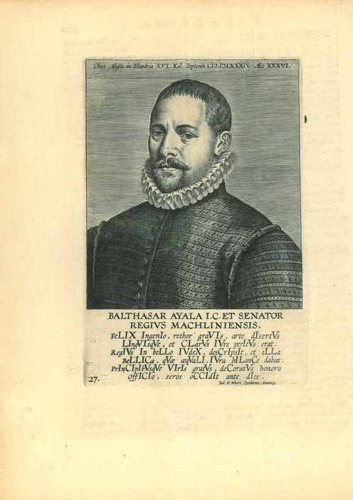 Portrait of Balthazar Ayala, Antiek en Kunst, Kunst | Etsen en Gravures