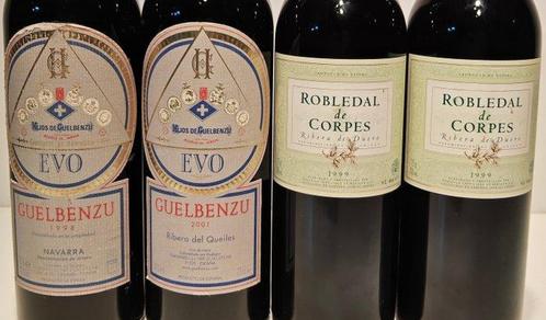 1998 , 2001 Guelbenzu Evo, & 1999 x2 Robledal de Corpes -, Verzamelen, Wijnen