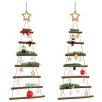 vidaXL Hangende kerstbomen met topsterren 2 st 42x90 cm, Verzenden, Nieuw