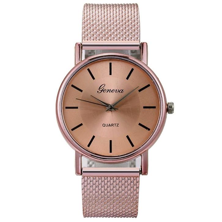 Fako - Horloge - Geneva - Mesh Look - Rosé Goudkleurig, Sieraden, Tassen en Uiterlijk, Horloges | Dames, Verzenden