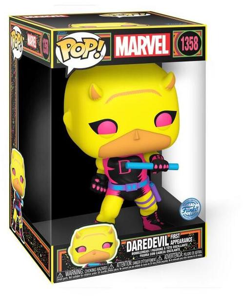 Funko Pop! Jumbo - Daredevil Blacklight (Yellow/Red suit), Verzamelen, Poppetjes en Figuurtjes, Nieuw, Verzenden