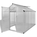 vidaXL Tuinkas met basisframe 4,6 m² versterkt aluminium, Tuin en Terras, Kassen, Verzenden, Nieuw