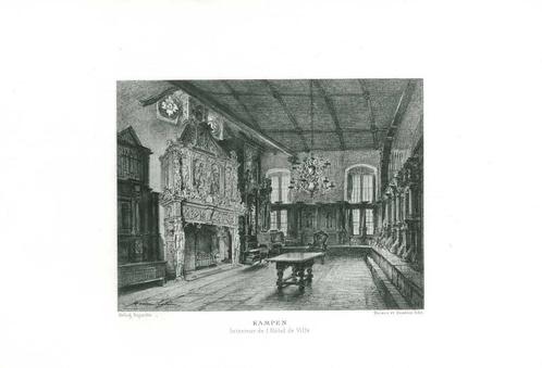 Zicht op Kampen, Antiek en Kunst, Kunst | Etsen en Gravures