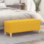 vidaXL Bankje 100x35x41 cm stof lichtgeel, Huis en Inrichting, Banken | Bankstellen, Verzenden, Nieuw, Stof, Minder dan 150 cm