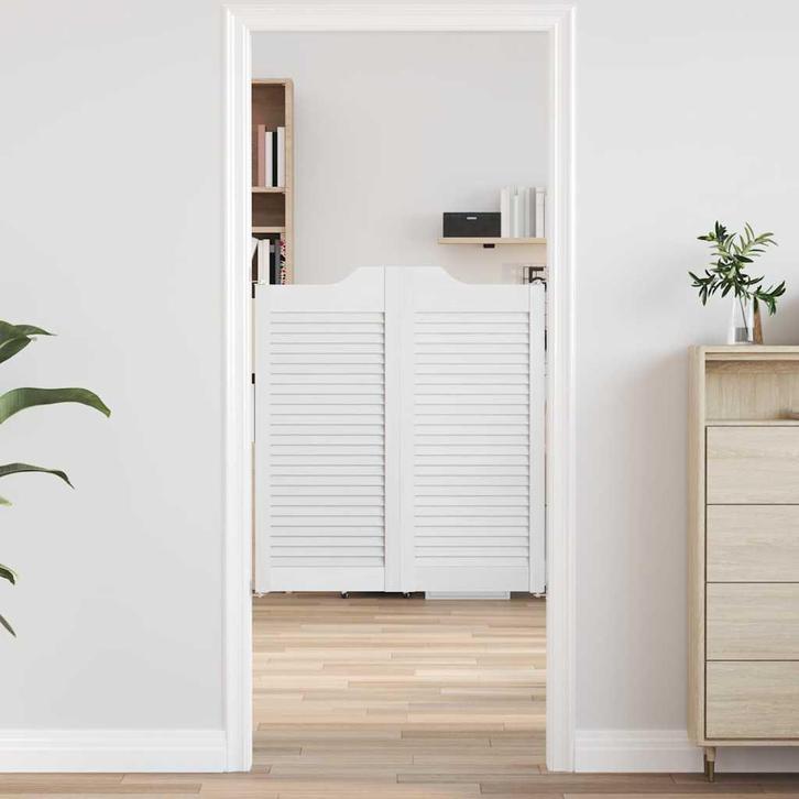 vidaXL Draaideuren louvre design 2 paar 90x80 cm wit, Doe-het-zelf en Verbouw, Deuren en Horren, Nieuw, Verzenden