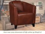 Leren fauteuil Press - Granada Savannah (cognac) - Poten, Huis en Inrichting, Fauteuils, Nieuw, Ophalen of Verzenden, Eigentijds, Klassiek, Retro, Romantisch, Vintage