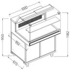 Statische gekoelde toonbankvitrine voor snacks_lage ruiten,, Verzenden, Nieuw in verpakking
