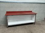 Polyethylene PE Werkkast Snijtafel met opbergruimte 200 cm, Ophalen of Verzenden, Gebruikt, RVS Meubilair