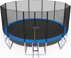 Trampoline 490 cm - met net en ladder - blauw - tot 150 kg, Ophalen of Verzenden, Nieuw