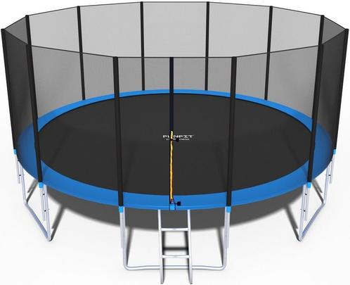 Trampoline 490 cm - met net en ladder - blauw - tot 150 kg, Kinderen en Baby's, Speelgoed | Buiten | Trampolines, Nieuw, Ophalen of Verzenden