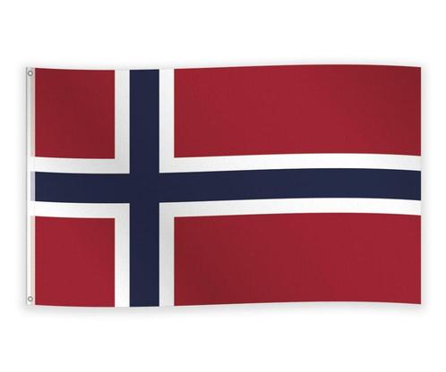 Vlag Noorwegen 1,5m, Hobby en Vrije tijd, Feestartikelen, Nieuw, Verzenden