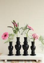 Gekleurd glazen flesje venice vaasje kandelaar zwart ø5,7 cm, Ophalen of Verzenden, Nieuw