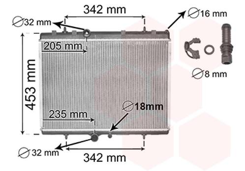 RADIATOR VOOR CITROEN C4 LA/LC 2004-2008 1330G9, Auto-onderdelen, Airco en Verwarming, Nieuw, Ophalen of Verzenden