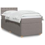 vidaXL Boxspring met matras stof taupe 90x200 cm, 90 cm, Eenpersoons, Verzenden, Nieuw