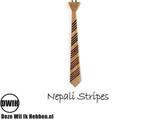 Houten stropdas: Nepali Stripes, Kleding | Heren, Stropdassen, Nieuw, Verzenden