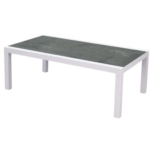 Malaga lounge tuintafel 120x70xH43 cm aluminium wit, Tuin en Terras, Tuintafels, Nieuw, Ophalen of Verzenden