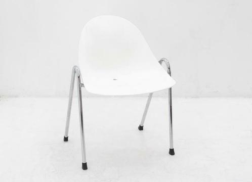 Kantinestoel Ton Haas - Kian - softshell - wit stapelbaar, Huis en Inrichting, Stoelen, Gebruikt, Ophalen of Verzenden