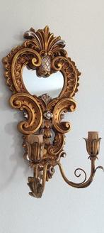Kaars wandlamp - Hout, dorato Firenze - Wandspiegel met, Antiek en Kunst, Curiosa en Brocante