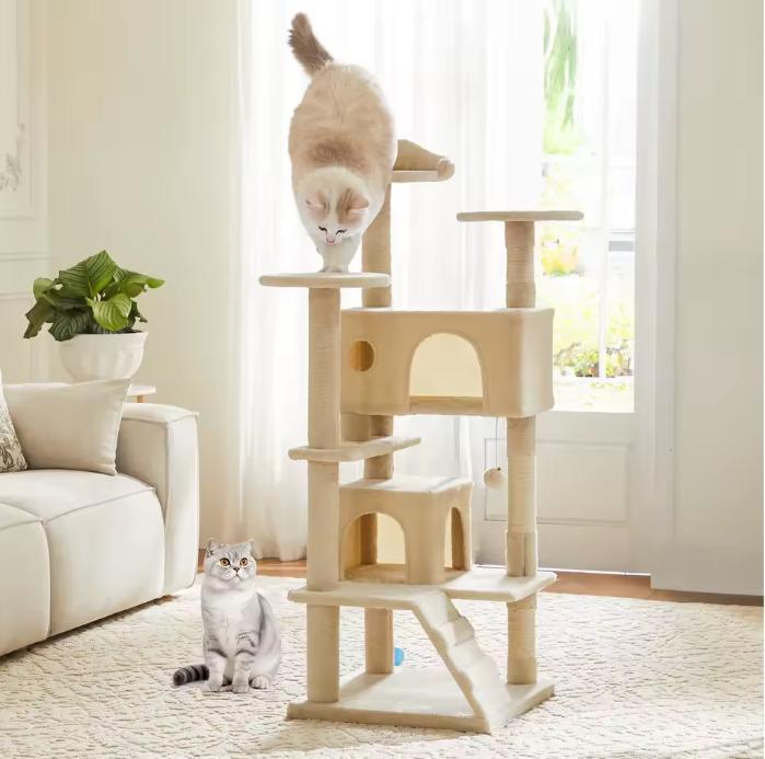 Kattenboom 137 cm –Krabpaal met Grot, Hangmat en Platforms, Dieren en Toebehoren, Katten-accessoires, Nieuw, Verzenden