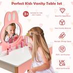 Kinderspeelgoed Kaptafel en Stoel Kinder Kaptafel Set met Sp, Huis en Inrichting, Tafels | Kaptafels, Nieuw, Verzenden