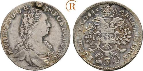 3 Kreuzer Hall 1764 Habsburg: Maria Theresia, 1740-1780:, Postzegels en Munten, Munten | Europa | Niet-Euromunten, Verzenden