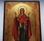 Icoon - Intercessie van de Maagd, Bulgaars met de hand, Antiek en Kunst