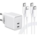 Dubbele USB-C Oplaadstekker met 2x iPhone Opladerkabel - 3, Ophalen of Verzenden, Nieuw