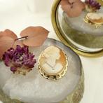 Gouden broche/hanger met camee en diamant, Sieraden, Tassen en Uiterlijk, Broches, Gebruikt, Overige kleuren, Ophalen of Verzenden